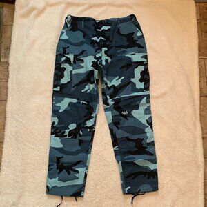 PROPPER Camo Combat Cargo Pants Sz Lg Long Button Fly Reinforced Knees NWOT
